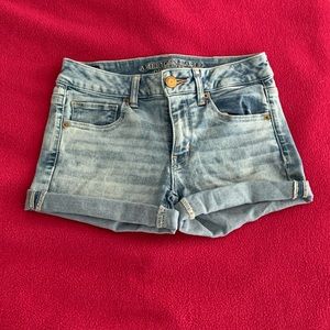 AE light blue midi shorts size 6